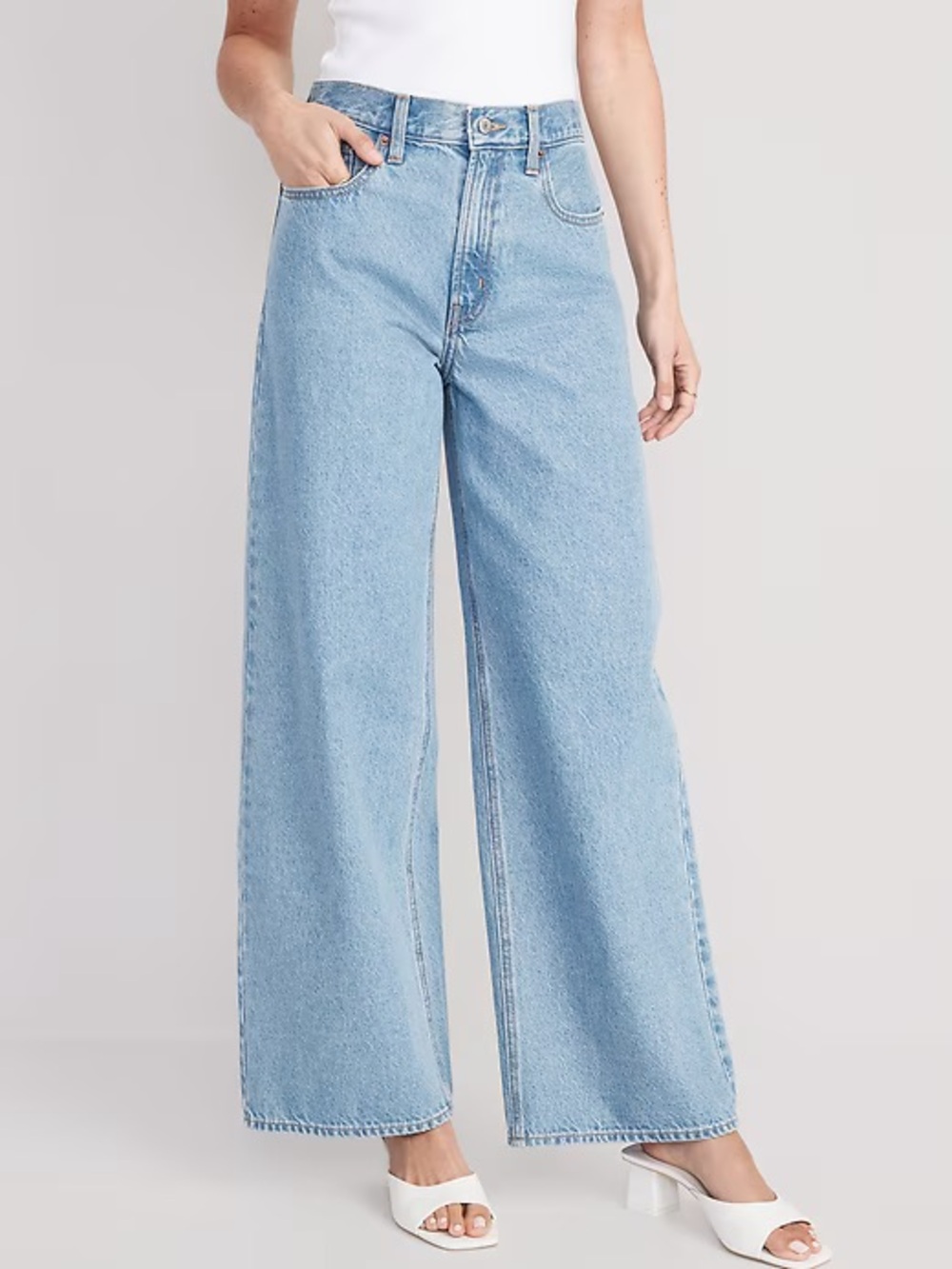 Old Navy extra high waisted baggy wide leg 14 Tall jeans